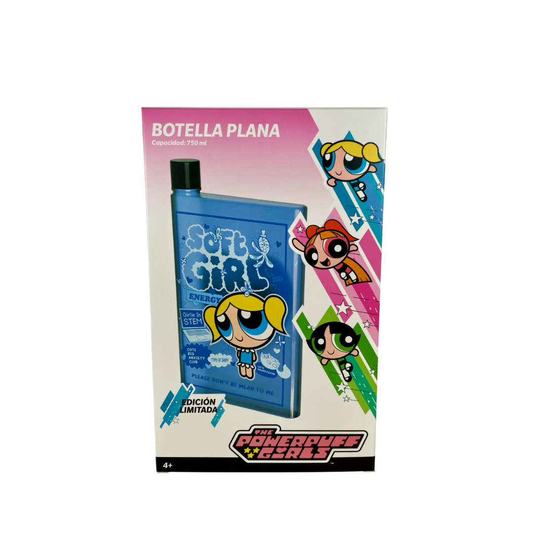 BOTELLA PLANA BURBUJA - CHICAS SUPER PODEROSAS - GEEK INDUSTRY 